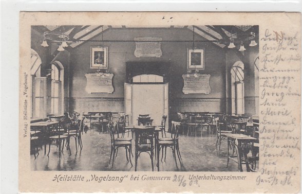 Vogelsang bei Gommern Heilstätte Unterhaltungszimmer 1903 Vogelsang bei Gommern Heilstätte Unterhaltungszimmer 1903