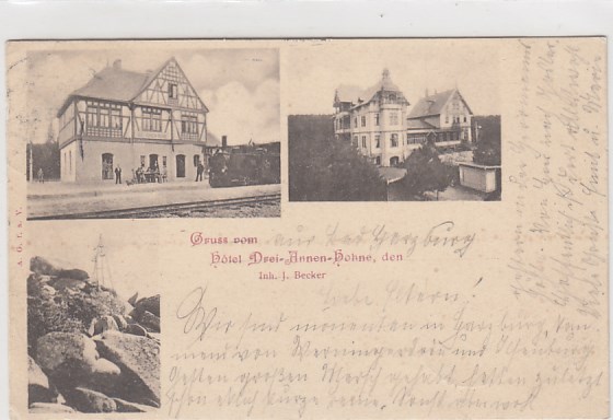 Drei-Annen-Hohne bei Schierke im Harz Kleinbahn Bahnhof 1903