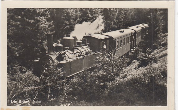 Brocken in Harz mit Harzquerbahn Brockenbahn Kleinbahn 1953 Brocken in Harz mit Harzquerbahn Brockenbahn Kleinbahn 1953