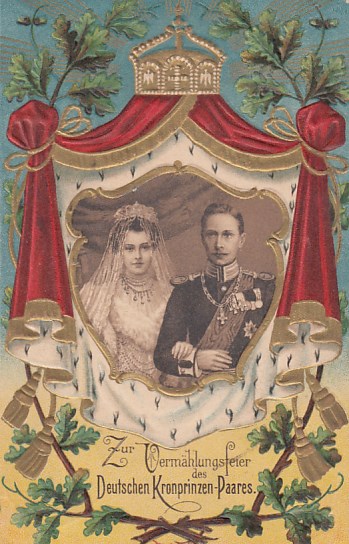 Adel Monarchie Prägekarte Patriotische AK Kronprinz Vermählung 1905