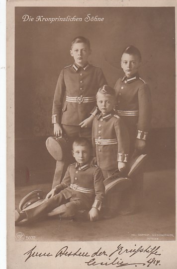 Adel Monarchie Die Kronprinzen Söhne Kinder in Uniform 1916