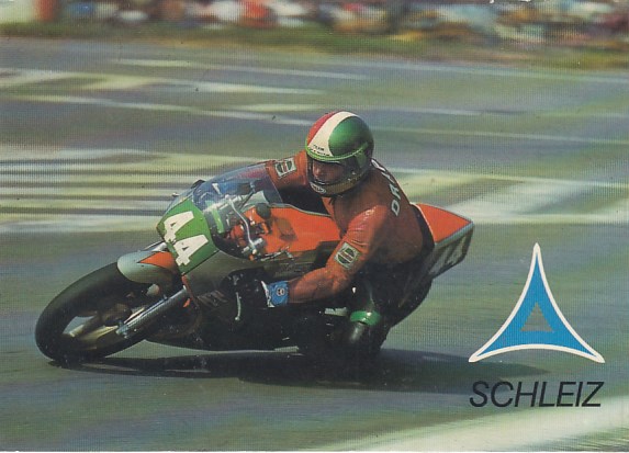 Motorrad Ansichtskarten Bilder Motorsport Schleizer Dreieck Janos Drapal Ungarn