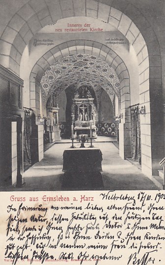 Ermsleben in Sachsen-Anhalt Kirche von innen 1905