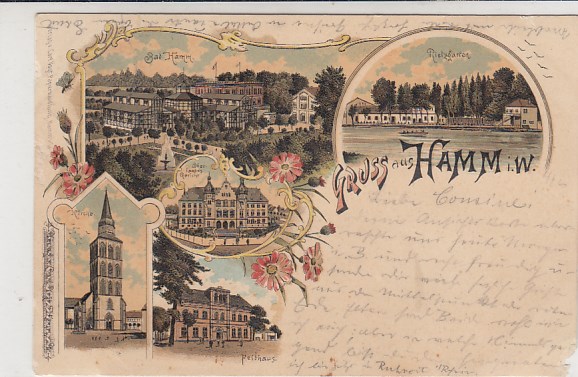 Hamm in Westfalen Litho Ansichtskarte von 1900