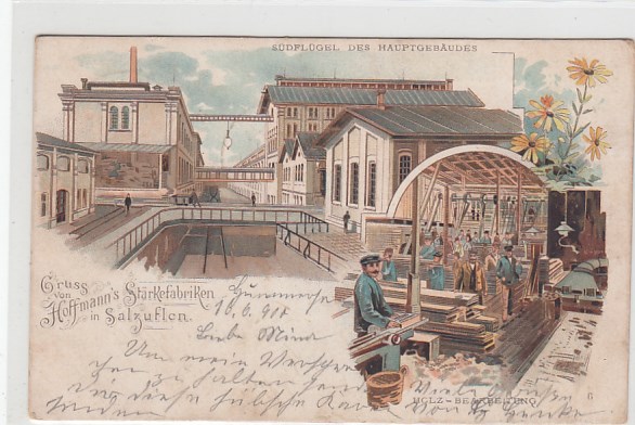 Bad Salzuflen Hofmanns Stärkefabrik Litho Ansichtskarte von 1900 Bad Salzuflen Hofmanns Stärkefabrik Litho Ansichtskarte von 1900