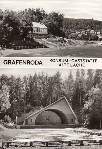 Gräfenroda Thüringen Konsum Gaststätte Alte Lache 1977