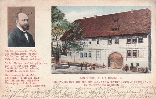 Kranichfeld  Thüringen Dichter Lindenwirtin Rudolf Baumbach 1913