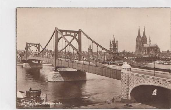 Köln am Rhein Hängebrücke ca 1930 Köln am Rhein Hängebrücke ca 1930