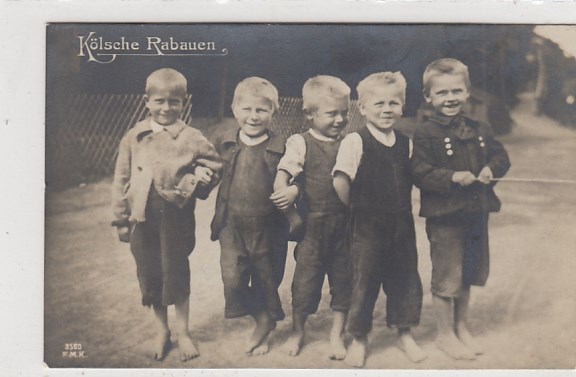 Köln am Rhein Kölsche Rabauen Kinder Foto Karte 1909 Köln am Rhein Kölsche Rabauen Kinder Foto Karte 1909