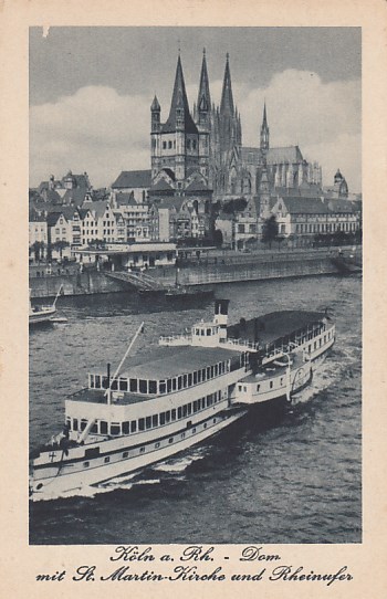 Köln am Rhein Raddampfer ca 1940 Köln am Rhein Raddampfer ca 1940