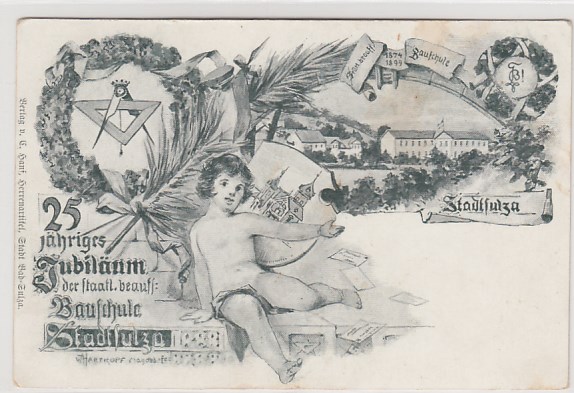 Bad Sulza in Thüringen Stadtsulza Anlaß AK Bauschule 1899