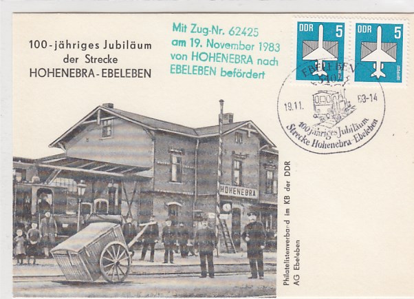 Bahnhof Hohenebra Analß Postkarte Strecke Ebeleben