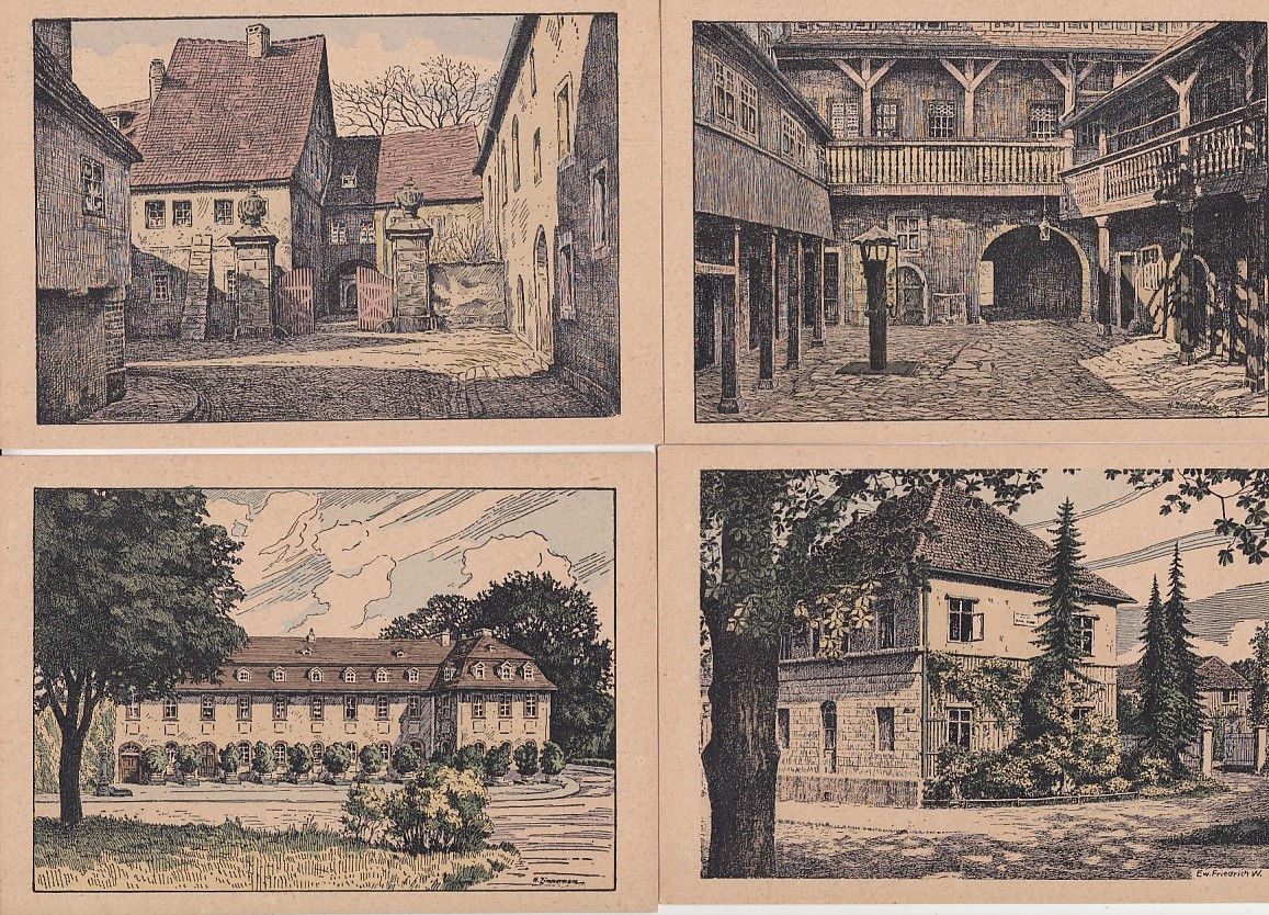 Weimar in Thüringen 8x alte Künstlerkarte vor 1945 Herbert Zimmermann Ewald Friedrich