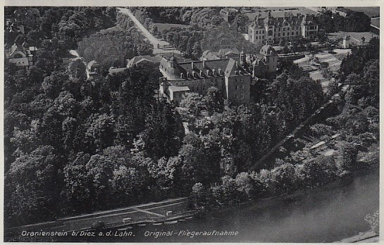 Oranienstein bei Diez an der Lahn Luftbild ca 1940