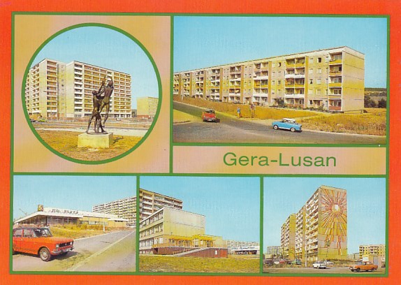 Gera Stadtteil Lusan Neubauten ca 1985