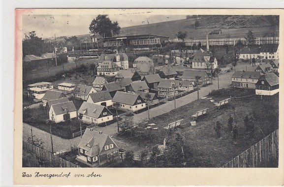 Lehesten Thüringen Zwergendorf Bahnpoststempel eckig