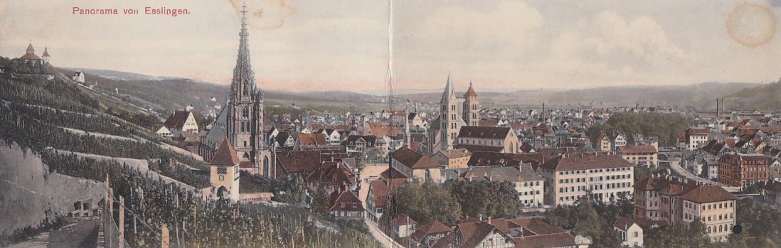 Esslingen Neckar Klappkarte ca 1900