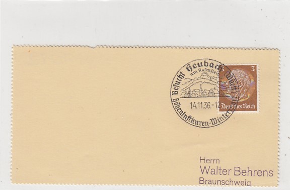 Heubach Belege Sonderstempel 1936