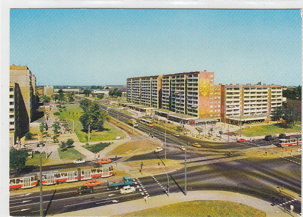 Cottbus Stadring mit Strassenbahn 1988