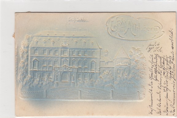 Altdöbern Niederlausitz Prägekarte mit Relief Schloss 1903