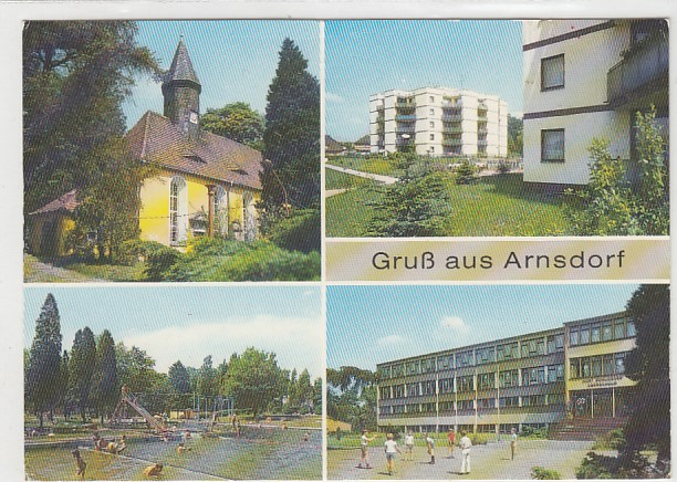 Arnsdorf in Sachsen mit Zwölfeckhäuser 1990