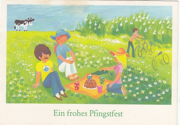Glückwunsch AK Fröhliche Pfingsten Ansichtskarte
