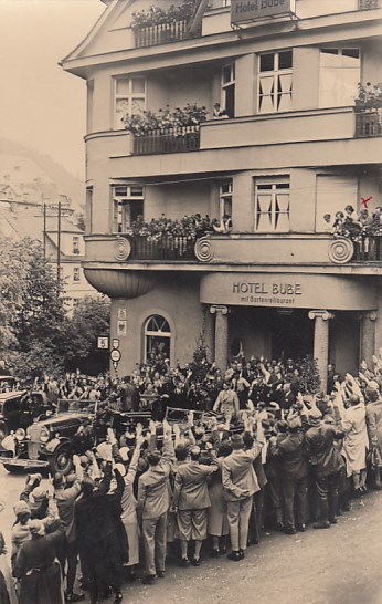 Bad Berneck Fichtelgebirge Foto Karte Adolf Hitler übernachtet 17.07.1933 Propaganda Foto Karte