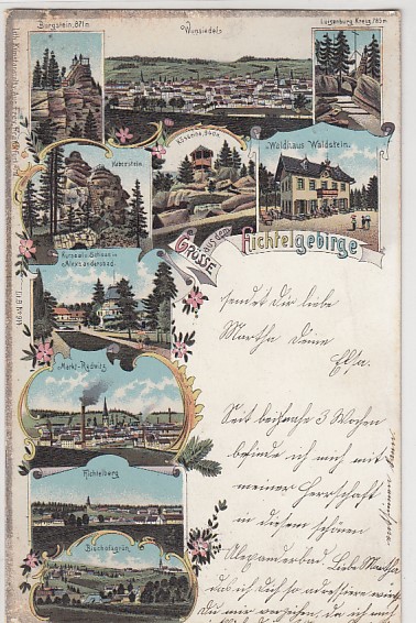 Wunsiedel Marktredwitz Fichtelberg Bischofsgrün Kösseina Fichtelgebirge Litho von 1899 Wunsiedel Marktredwitz Fichtelberg Bischofsgrün Kösseina Fichtelgebirge Litho von 1899