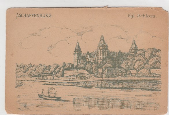 Aschaffenburg rotes Kreuz Feldpostkarte 1.WK