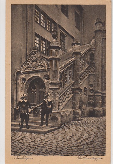 Nördlingen Rathaustreppe ca 1920 Nördlingen Rathaustreppe ca 1920