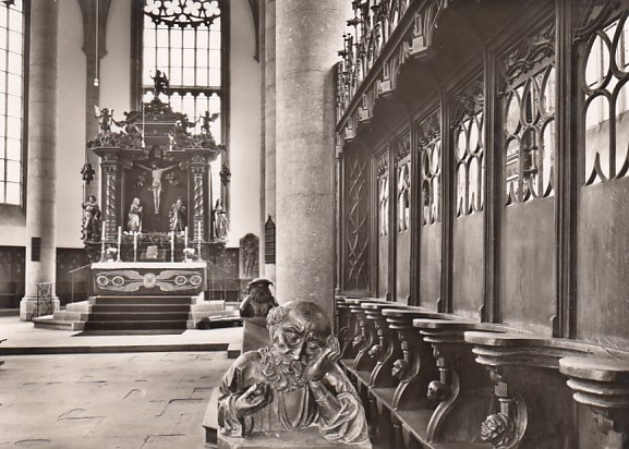Nördlingen Kirche von innen ca 1955 Nördlingen Kirche von innen ca 1955