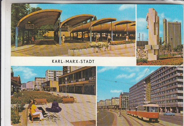 Chemnitz in Sachsen 1976 mit Busbahnhof
