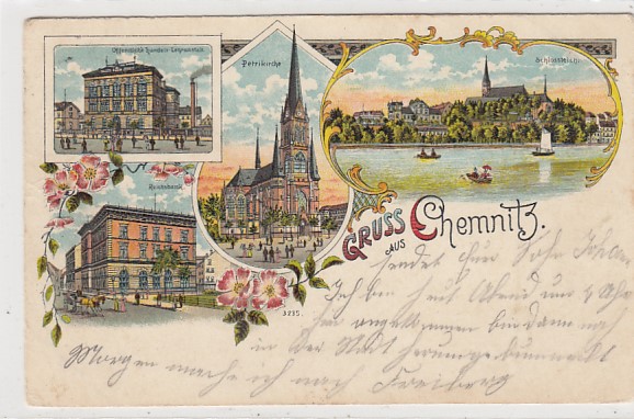 Chemnitz Litho Ansichtskarte von 1901 Chemnitz Litho Ansichtskarte von 1901