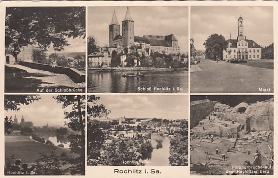 Rochlitz ca 1940 mit Steinbruch Porphyrbrüche