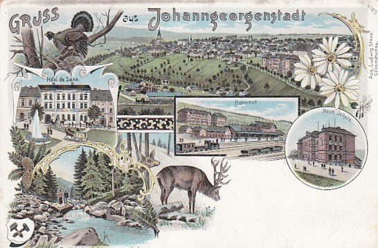 Johanngeorgenstadt Erzgebirge Litho Ansichtskarte von ca 1900