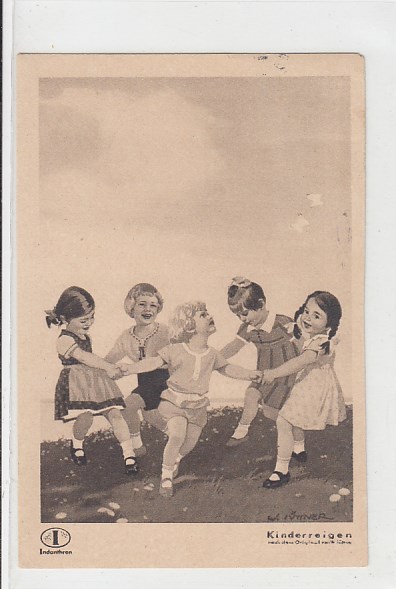 Werbung Reklame Indanthren Mode Kleidung Künstlerkarte Kinder 1934 Werbung Reklame Indanthren Mode Kleidung Künstlerkarte Kinder 1934