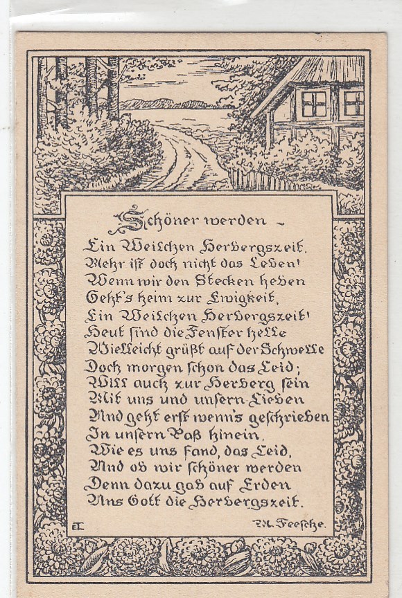 Ansichtskarten mit Sprüchen Spruch Thema Gedichte Feesche 1918