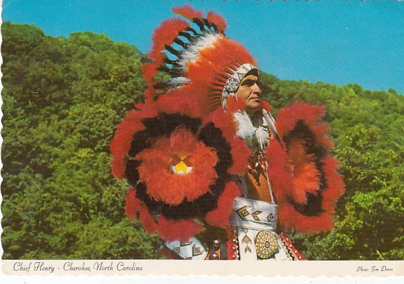 Indianer Ansichtskarten Chief Henry Cherokee North Carolina USA