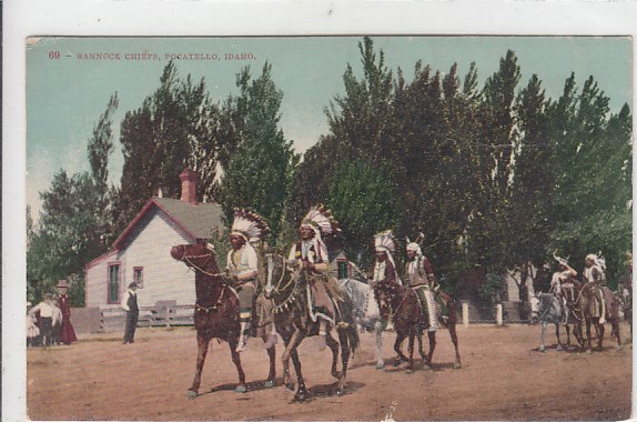 Indianer Ansichtskarten Bannock Chiefs Pocatello Idaho USA ca 1910