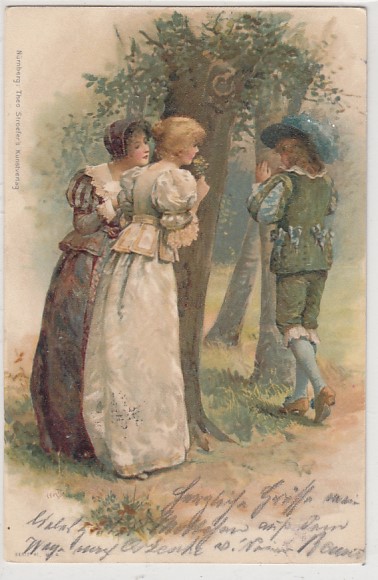 alte Künstlerkarten Frauen 1900