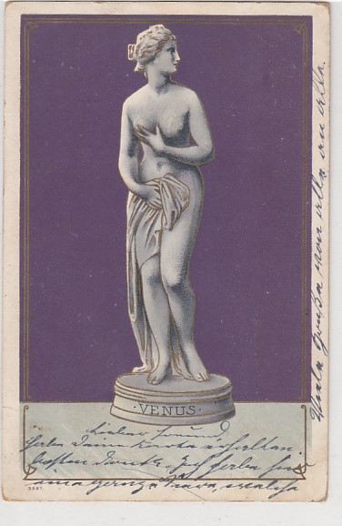 alte Künstlerkarten Frauen Jungendstil Skulptur Venus 1903