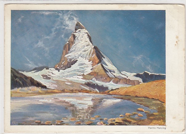 alte Künstlerkarten E.Deckerfunk Hanns Herzing Das Matterhorn