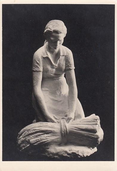 Propaganda Ehrer die Arbeit Reicharbeitsdienst Plastik Alois Langenberger Prag 1944 Propaganda Ehrer die Arbeit Reicharbeitsdienst Plastik Alois Langenberger Prag 1944