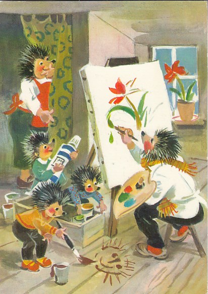 Russische Igel Märchen Ansichtskarten