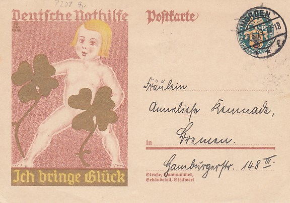 Privatganzsache Deutsche Nothilfe Stempel Norden 1929