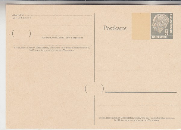 Privatganzsache Deutsche Bundespost 8 Pfennig