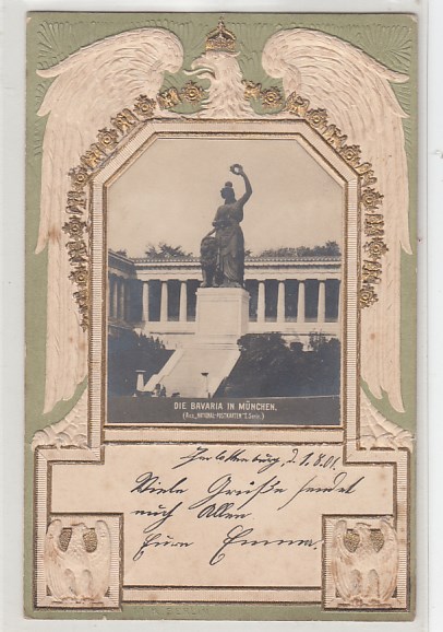 Prägekarte AK mit Relief München Patriotische AK 1901